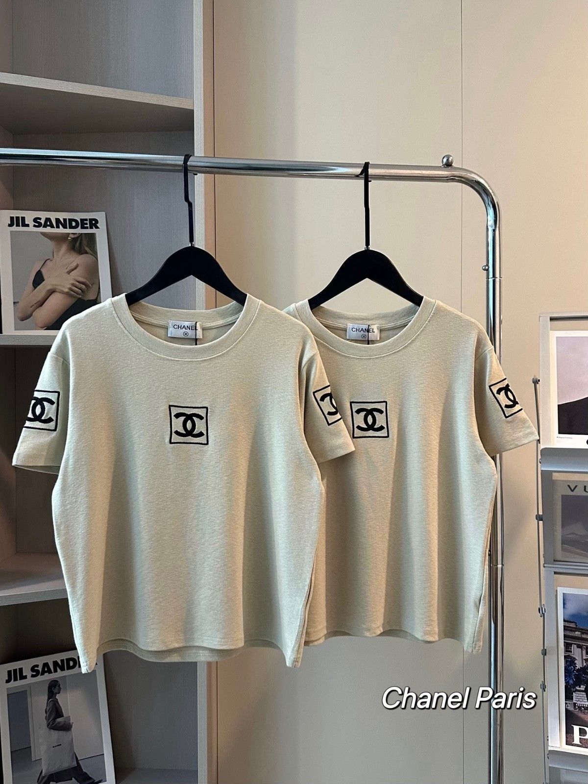 シャネル Tシャツ スクエア刺繍ロゴ ショット レディース A30453