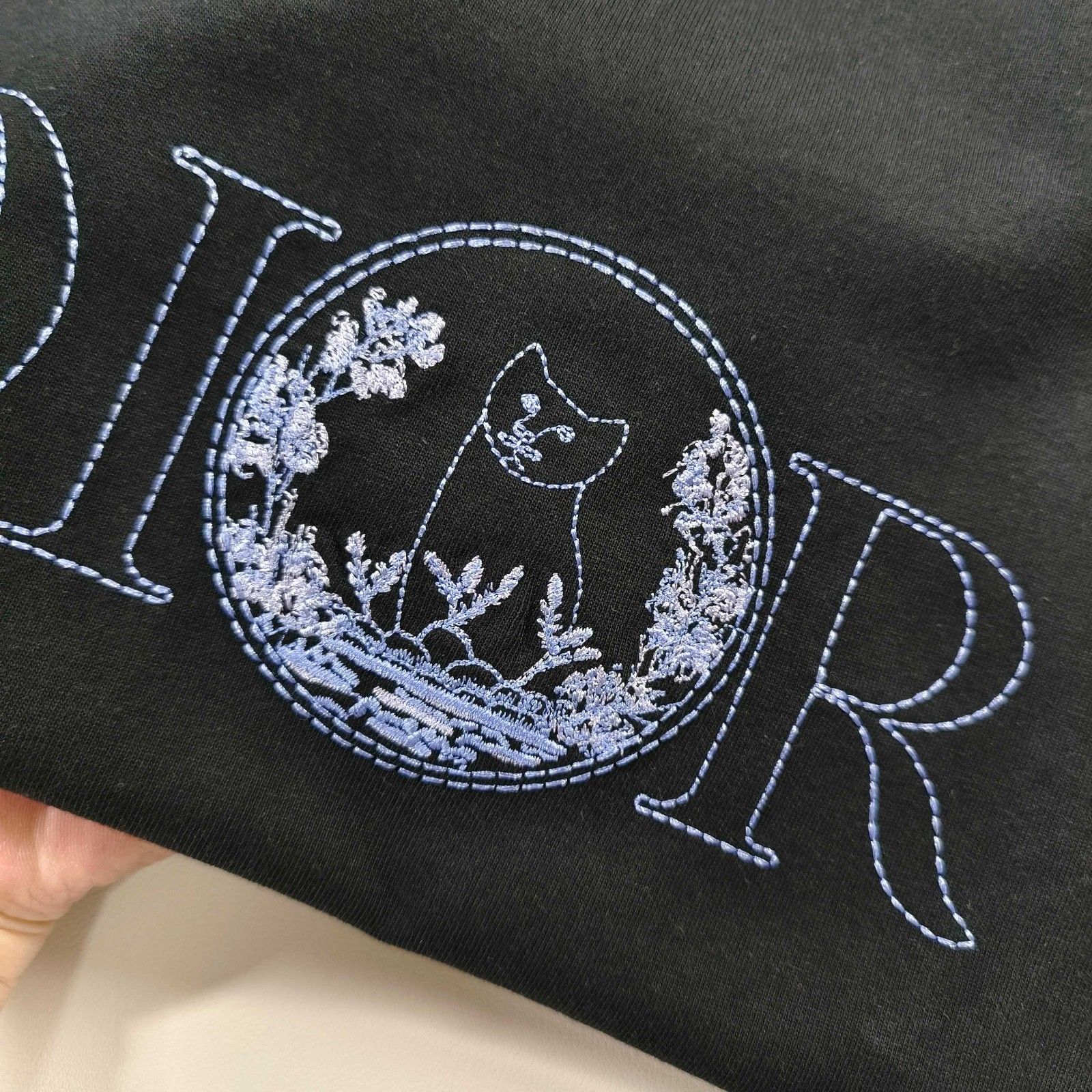 ディオール 半袖Tシャツ 刺繍入り猫 カップル 高品質 A30471