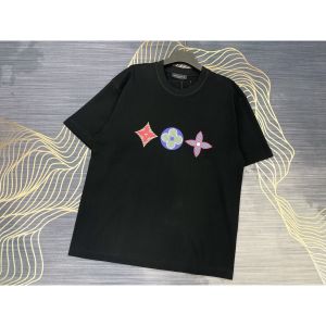 ルイヴィトン 半袖Tシャツ トレフォイルロゴ ラウンドネック A30482