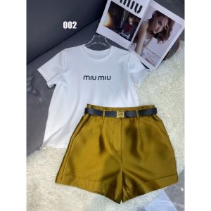 ミュウミュウ 上下セット 半袖tシャツ ショットパンツ カジュアル A30491