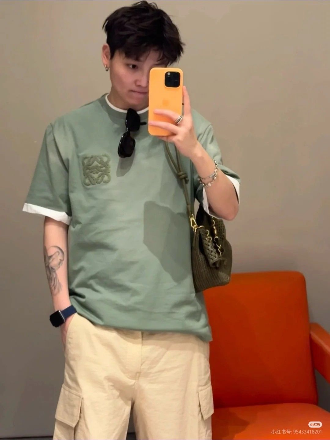 ロエベ 半袖tシャツ オーバーサイズ カップル A30498