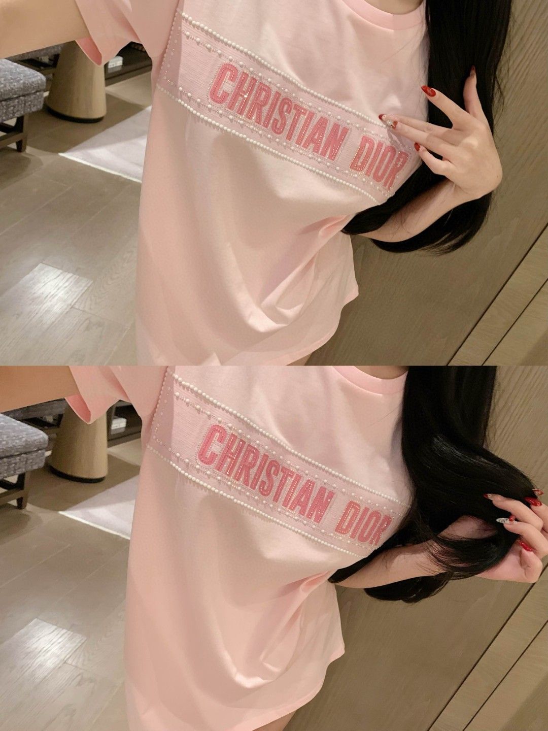ディオール 半袖tシャツ ピンク 可愛い A30518