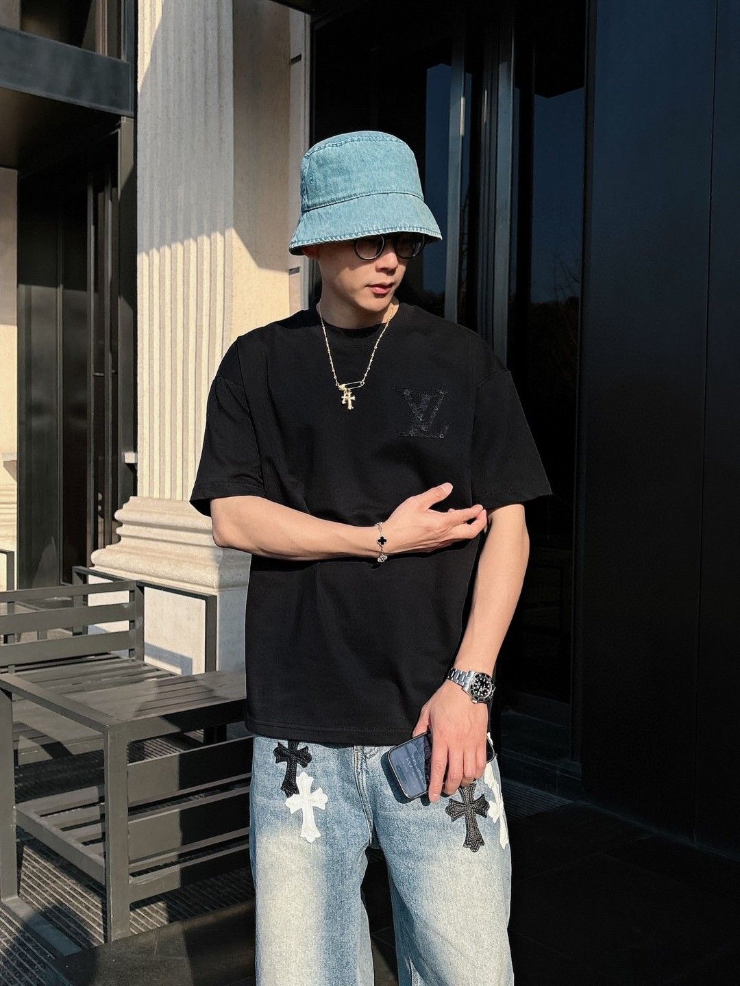 ルイヴィトン 半袖Tシャツ 夏の新作定番 カップル A30515