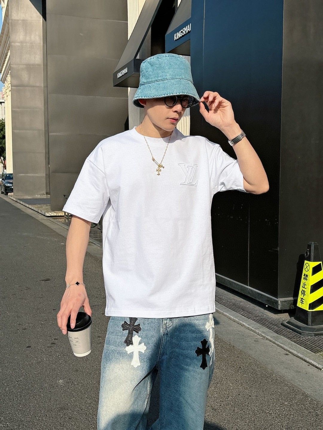 ルイヴィトン 半袖Tシャツ 夏の新作定番 カップル A30515