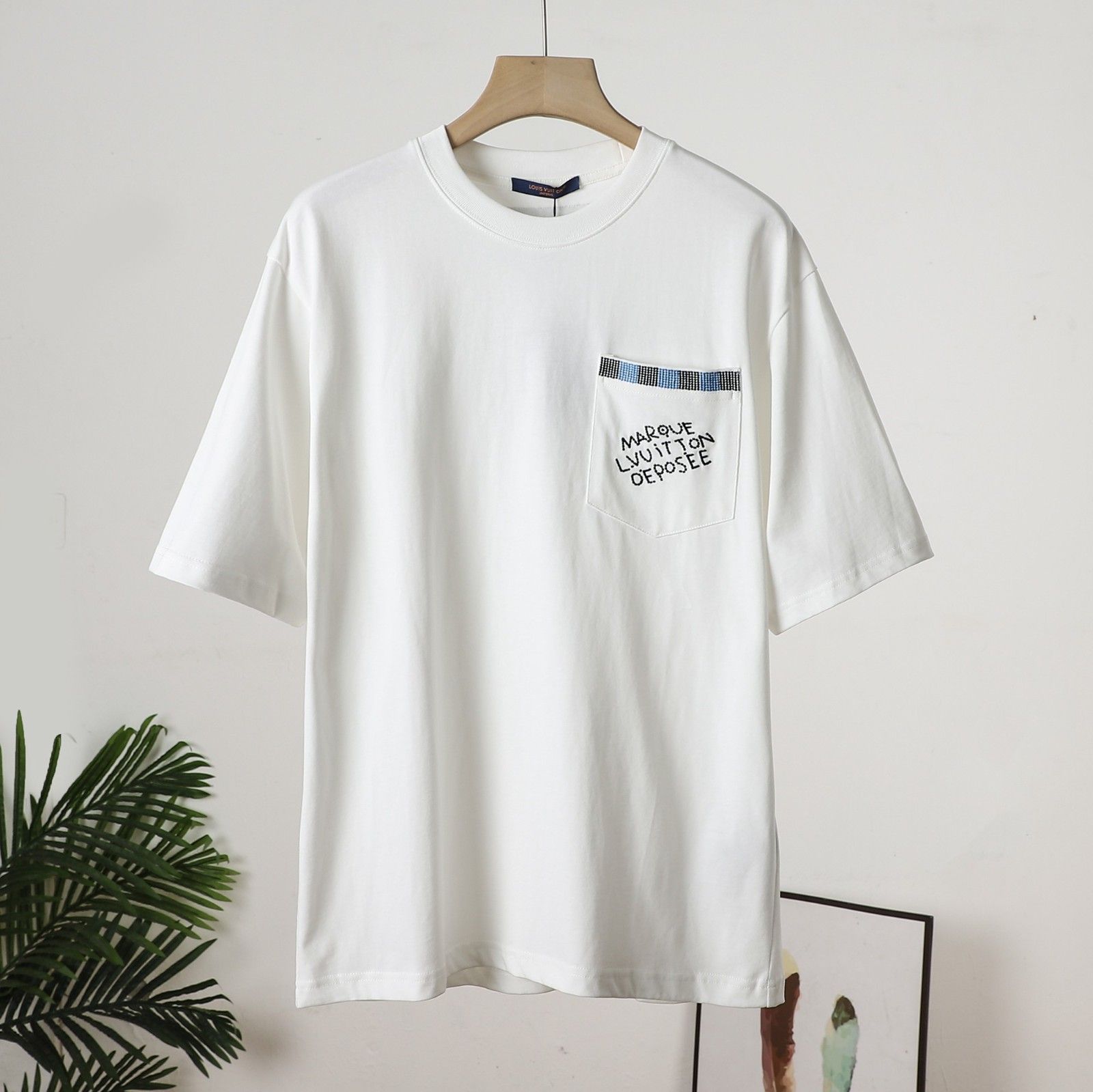 ルイヴィトン 半袖tシャツ 刺繍 ゆったり カップル A30534