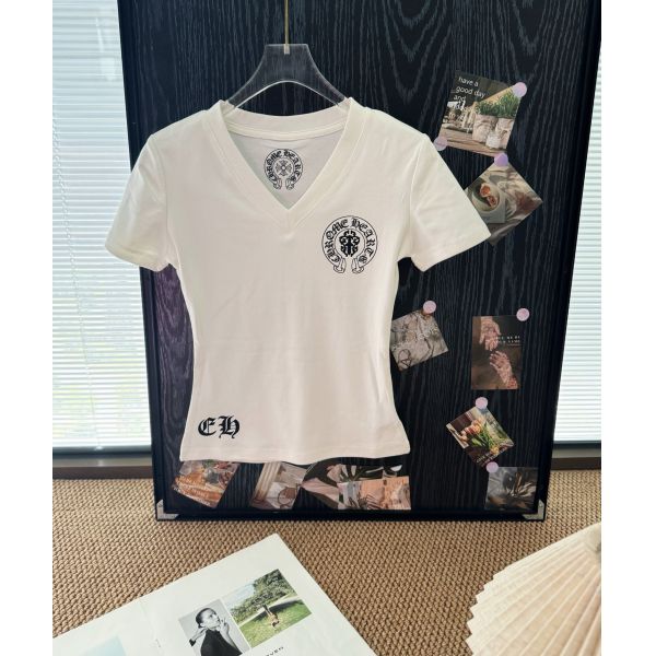 クロムハーツ Vネックスリム半袖Tシャツ レディース オシャレ A30541
