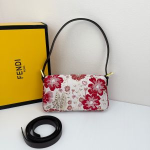 フェンディ ハンドバッグ ショルダー 刺繍 リネン牛革 可愛い A30551
