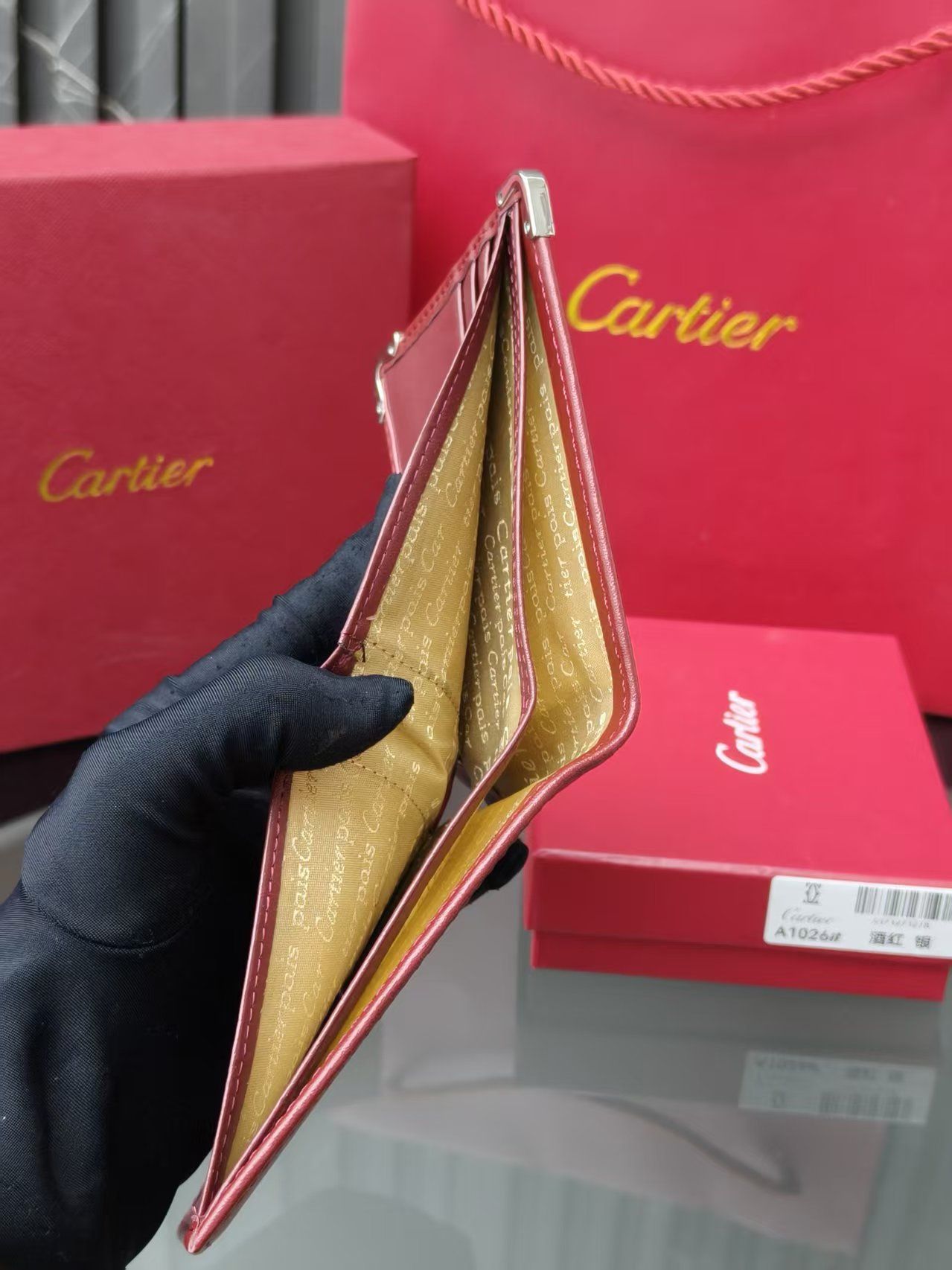 カルティエ 二つ折り財布 カードケース 高級感 6色 レザー A30553