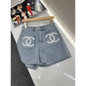 シャネル デニムシャル+ショーツセット レース刺繍 高級感 A30567