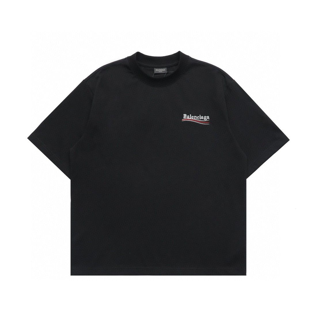 バレンシアガ 半袖 Tシャツ クラシック 刺繍 ラウンドネック A30595