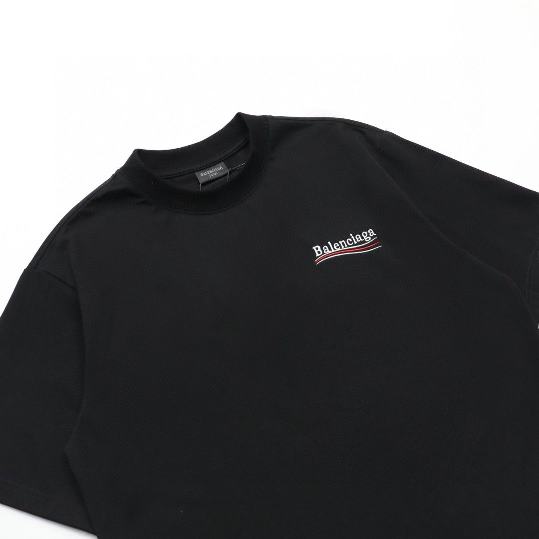 バレンシアガ 半袖 Tシャツ クラシック 刺繍 ラウンドネック A30595