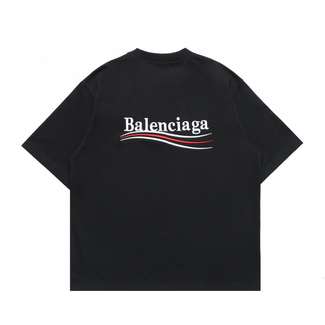 バレンシアガ 半袖 Tシャツ クラシック 刺繍 ラウンドネック A30595