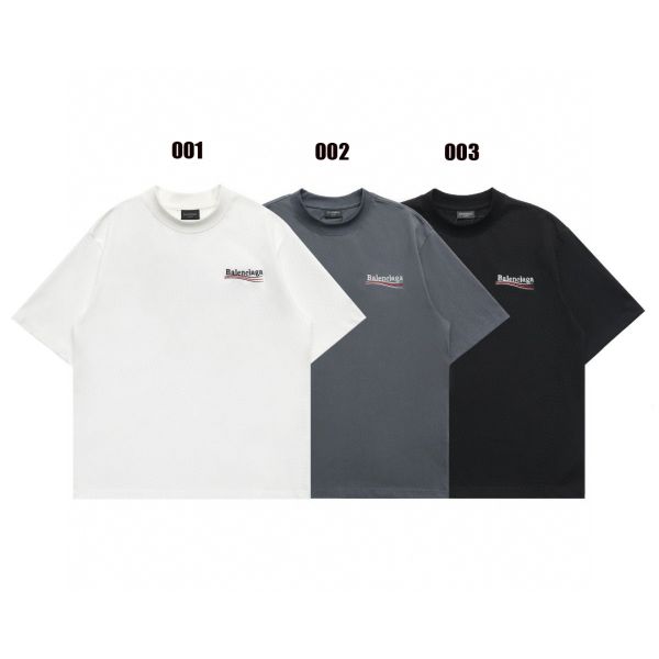 バレンシアガ 半袖 Tシャツ クラシック 刺繍 ラウンドネック A30595
