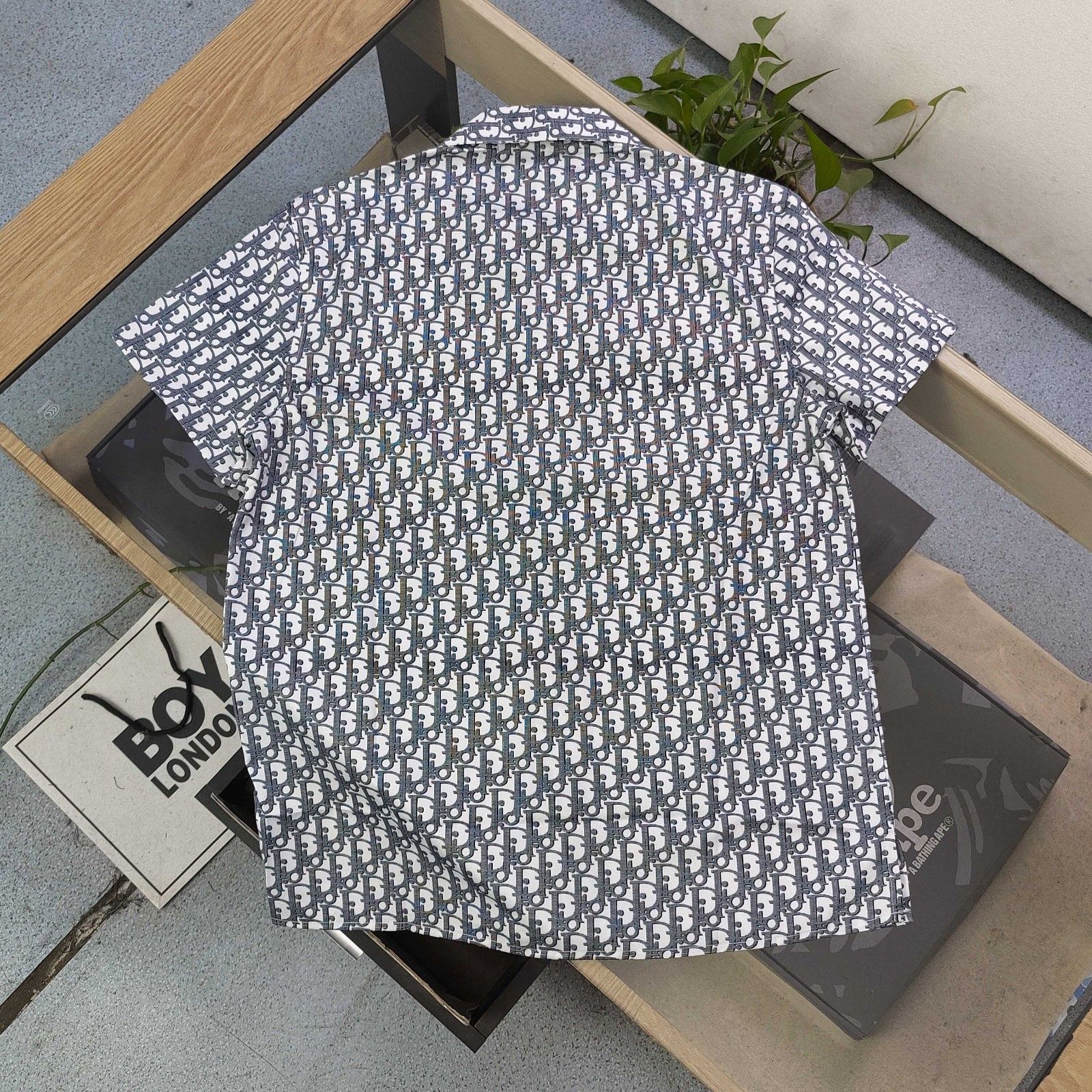 ディオール シャツ 半袖 総柄 プリント ファション A30606