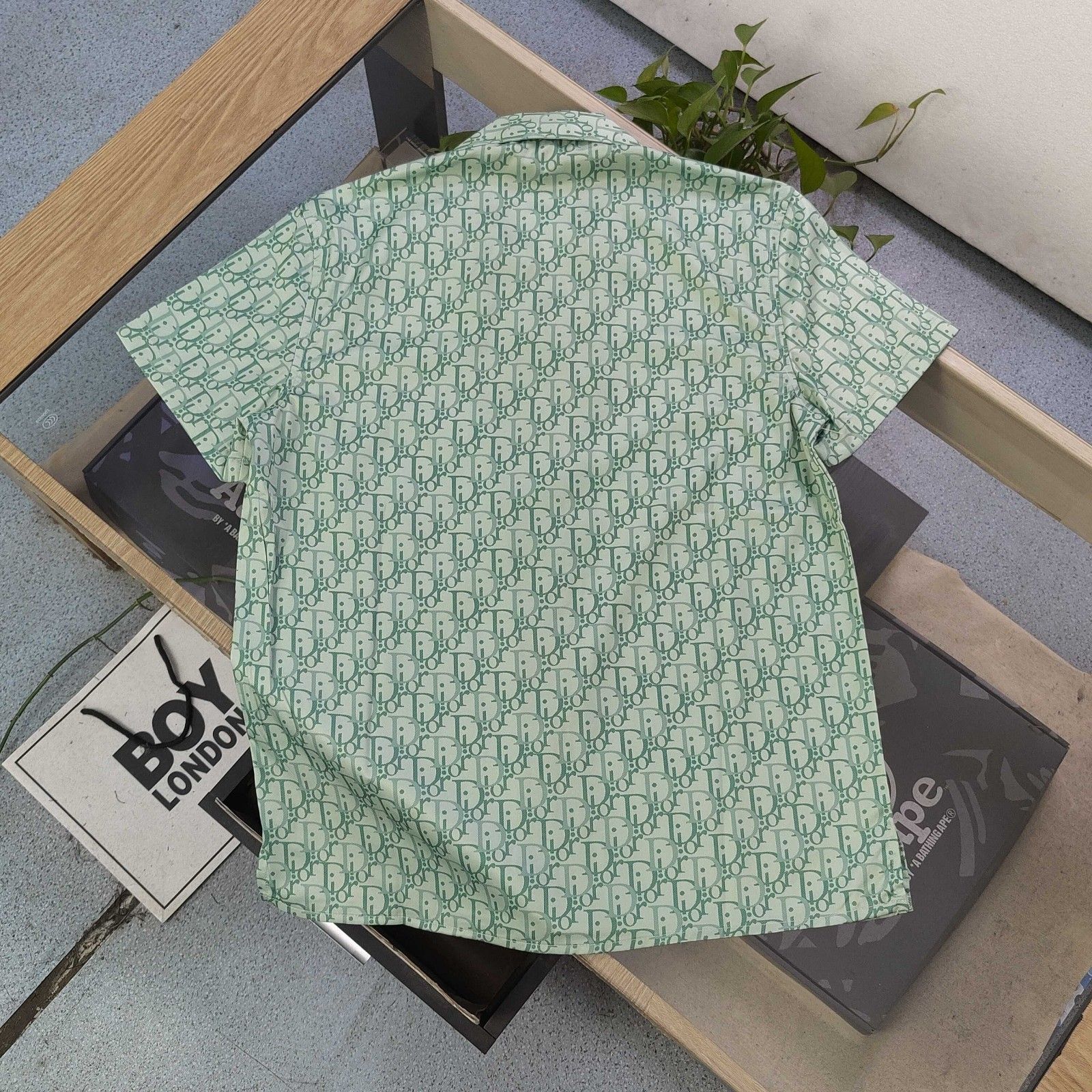 ディオール シャツ 半袖 総柄 プリント ファション A30606