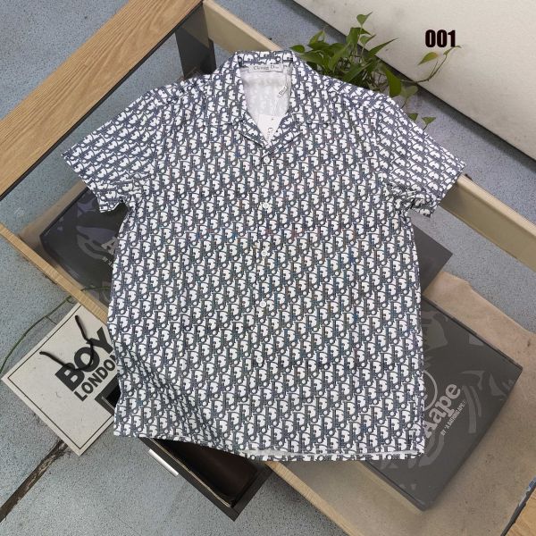ディオール シャツ 半袖 総柄 プリント ファション A30606