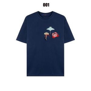 ルイヴィトン 半袖Tシャツ 海洋動物 刺繍ロゴ 高品質 A30659