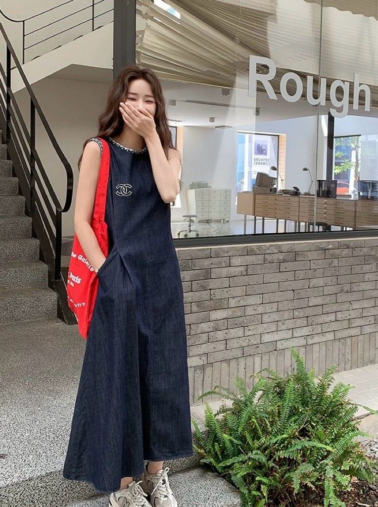 シャネル ノースリーブドレス 刺繍入 ミニバッグ付き A30657