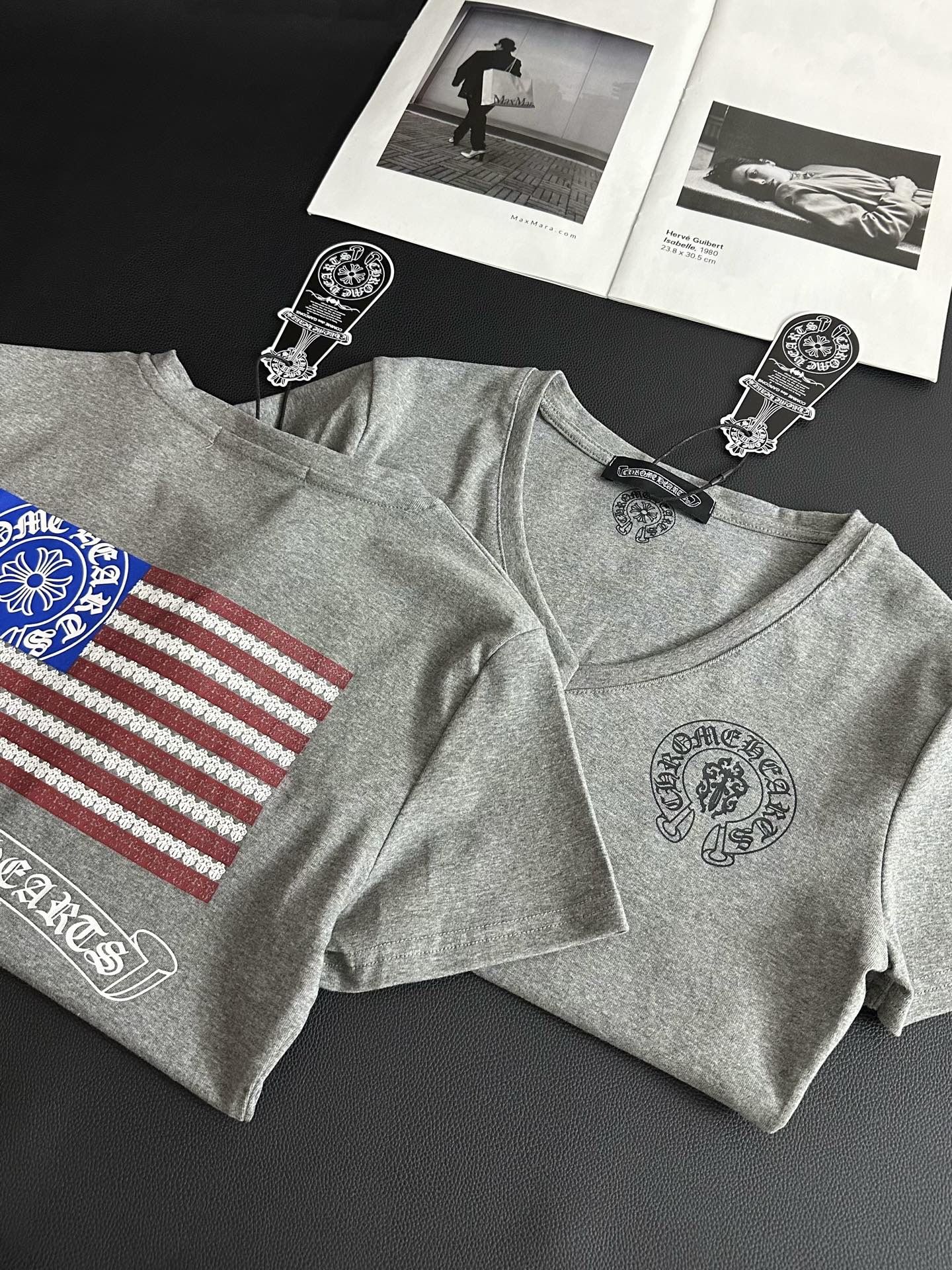 クロムハーツ Vネックスリム半袖Tシャツ レディース オシャレ A30656