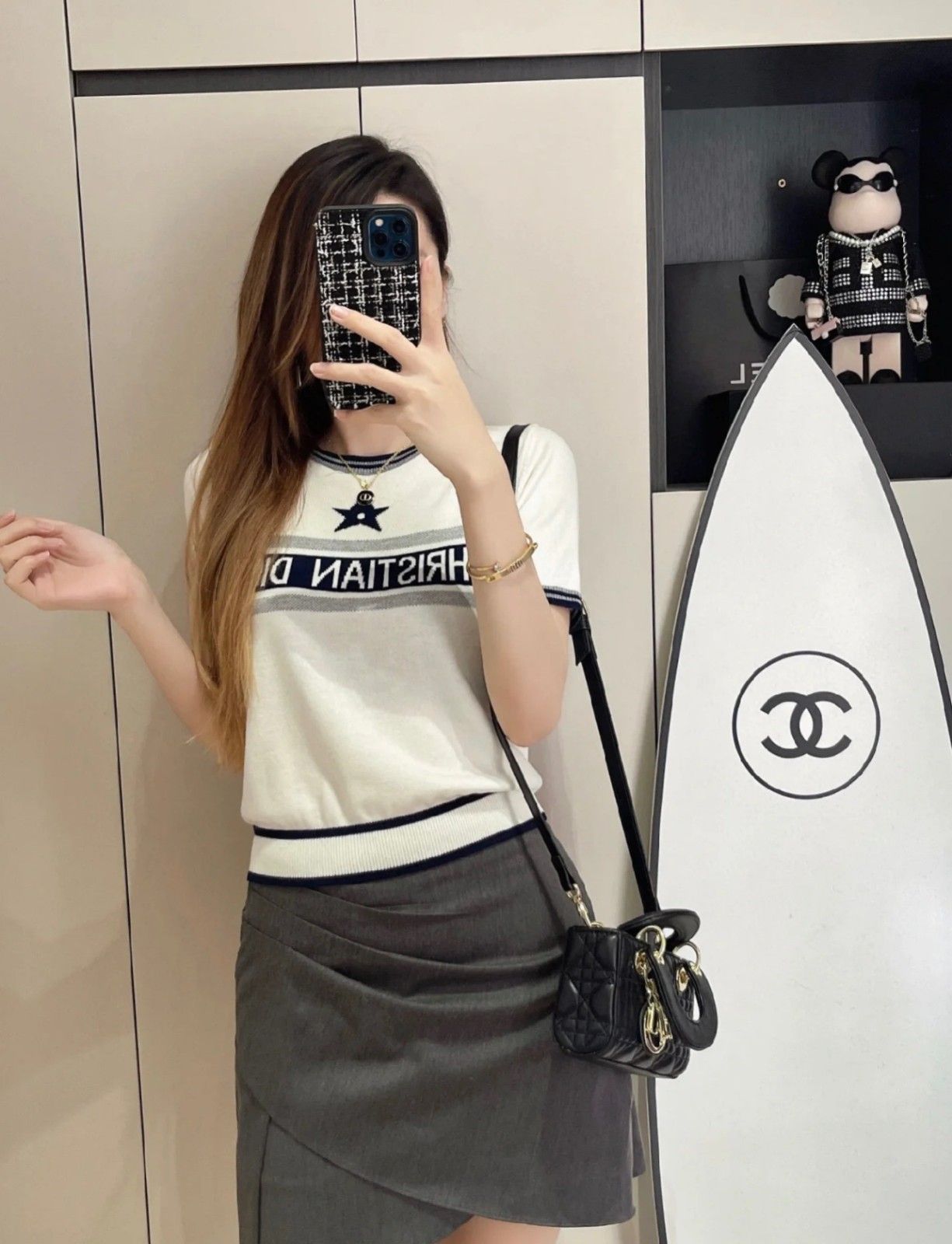 ディオール 半袖 Tシャツ ニット レディース向け 高品質 A30681