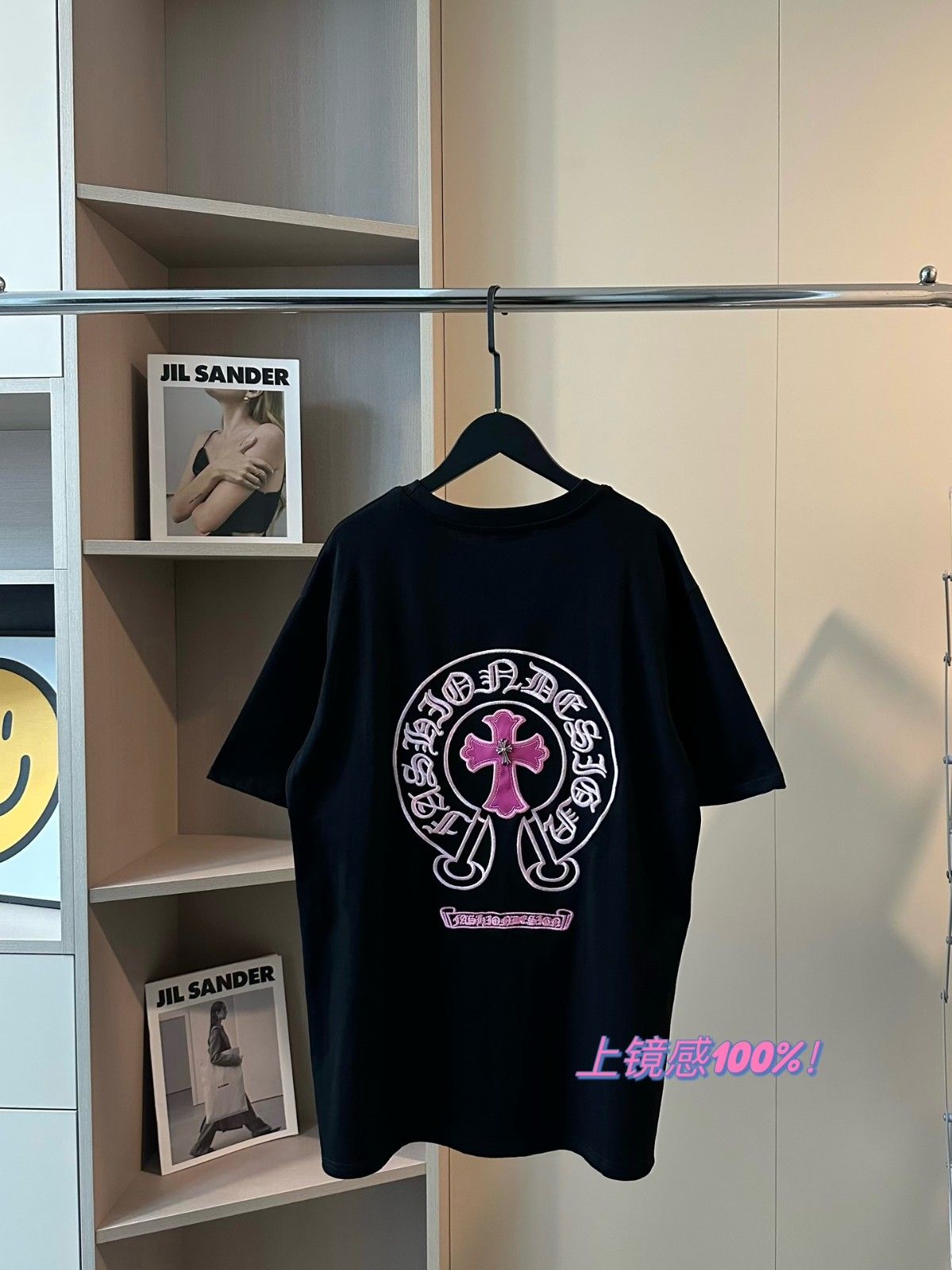 クロムハーツ 半袖Tシャツ ピンクロゴ 可愛い A30679