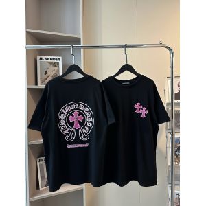 クロムハーツ 半袖Tシャツ ピンクロゴ 可愛い A30679