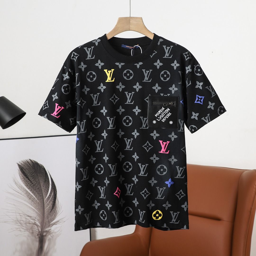 ルイヴィトン 半袖Tシャツ カラフルなグラデーションLV文字 A30711