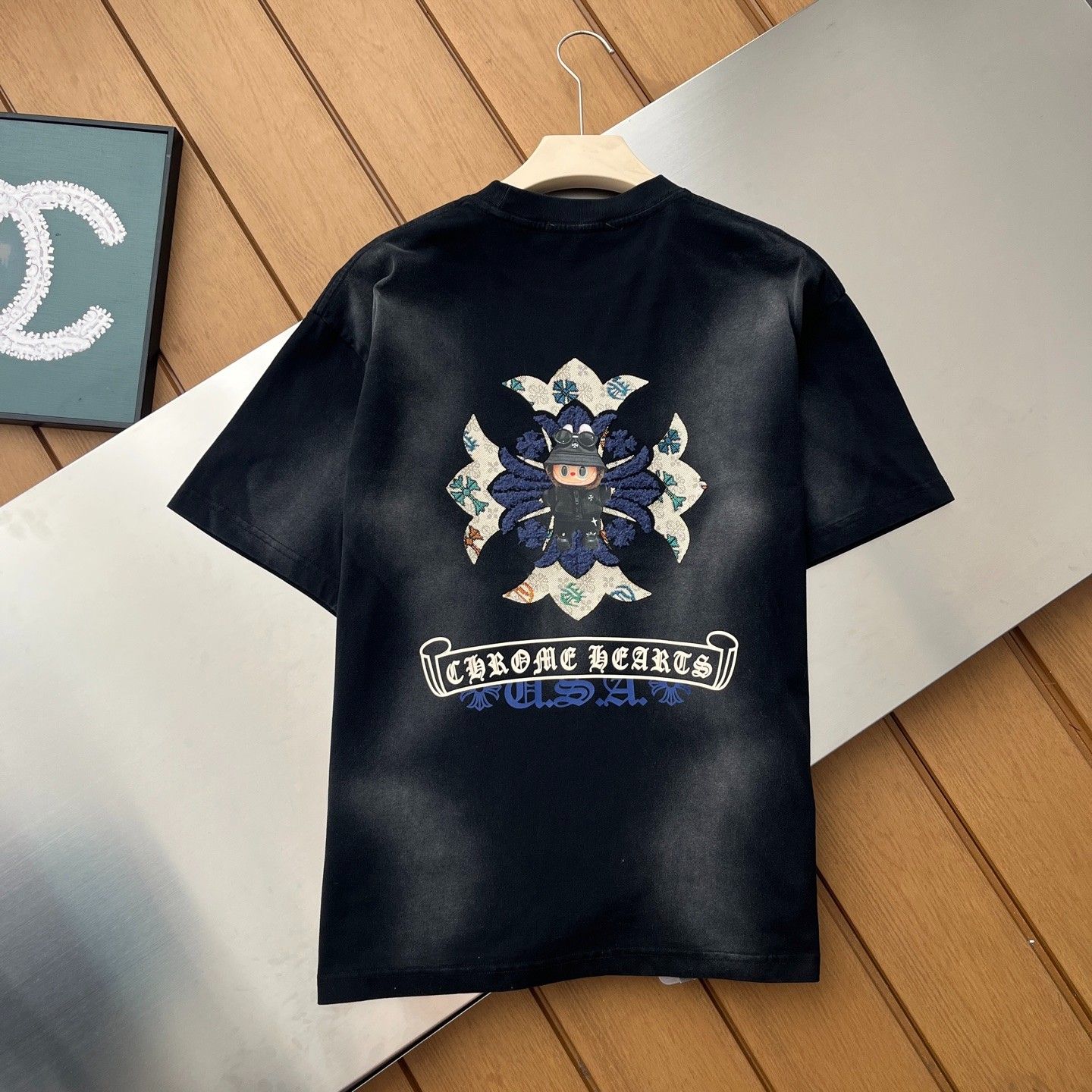 クロムハーツ Labubu 半袖tシャツ 刺繍 コットン A30714