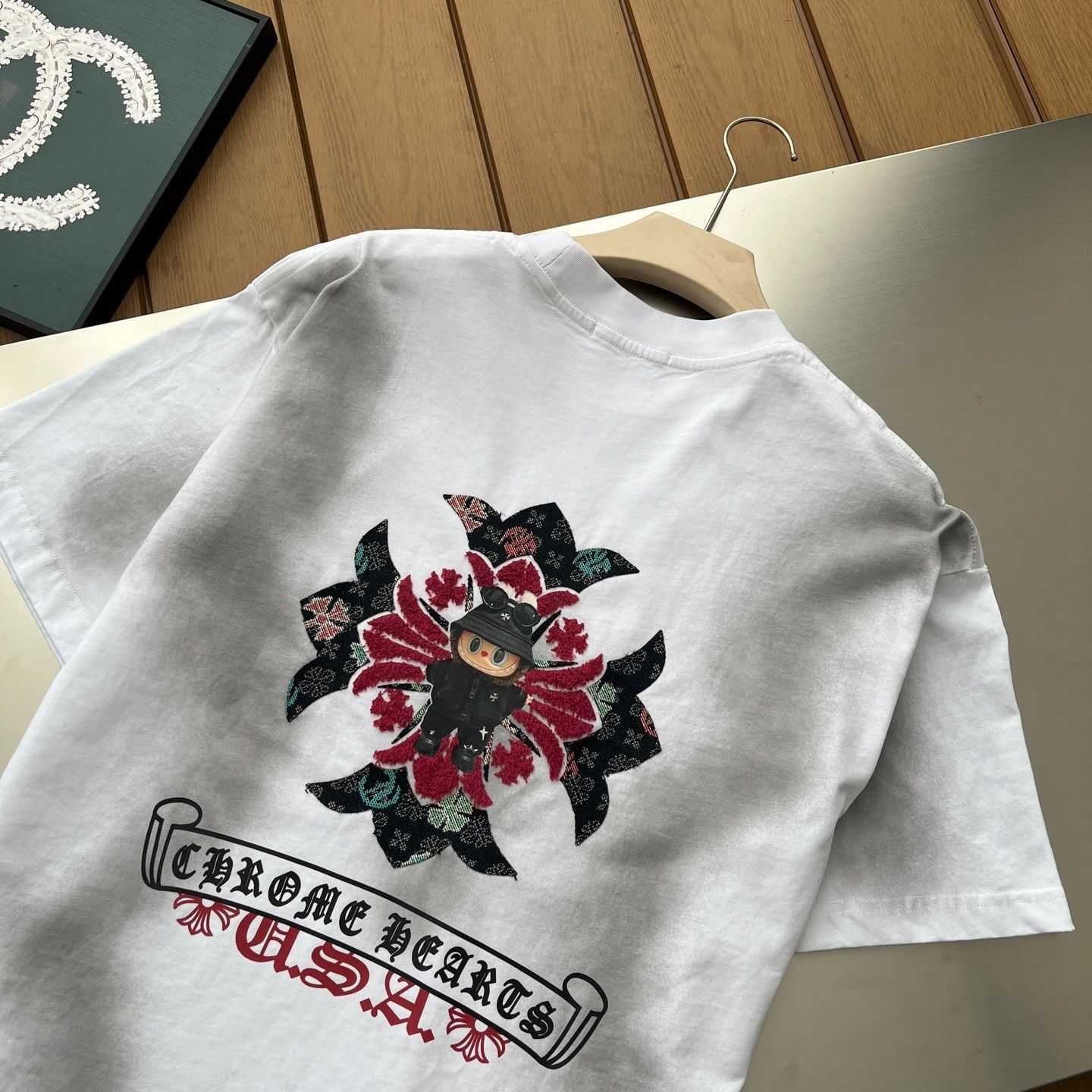 クロムハーツ Labubu 半袖tシャツ 刺繍 コットン A30714