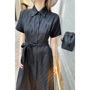 フェンディ ワンピース ジャカード ベルト付きドレス オシャレ A30738