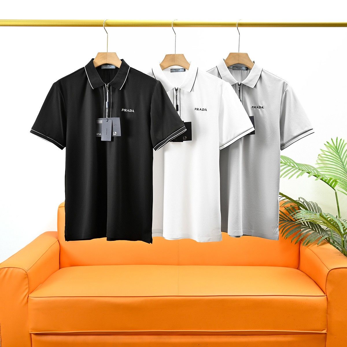 プラダ ポロシャツ 半袖Tシャツ ハーフジップ メンズ A30734