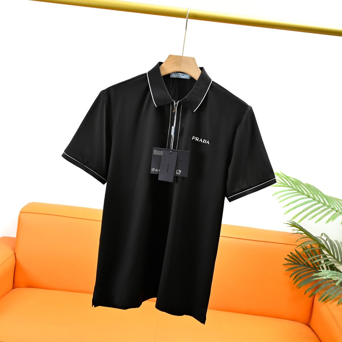 プラダ ポロシャツ 半袖Tシャツ ハーフジップ メンズ A30734
