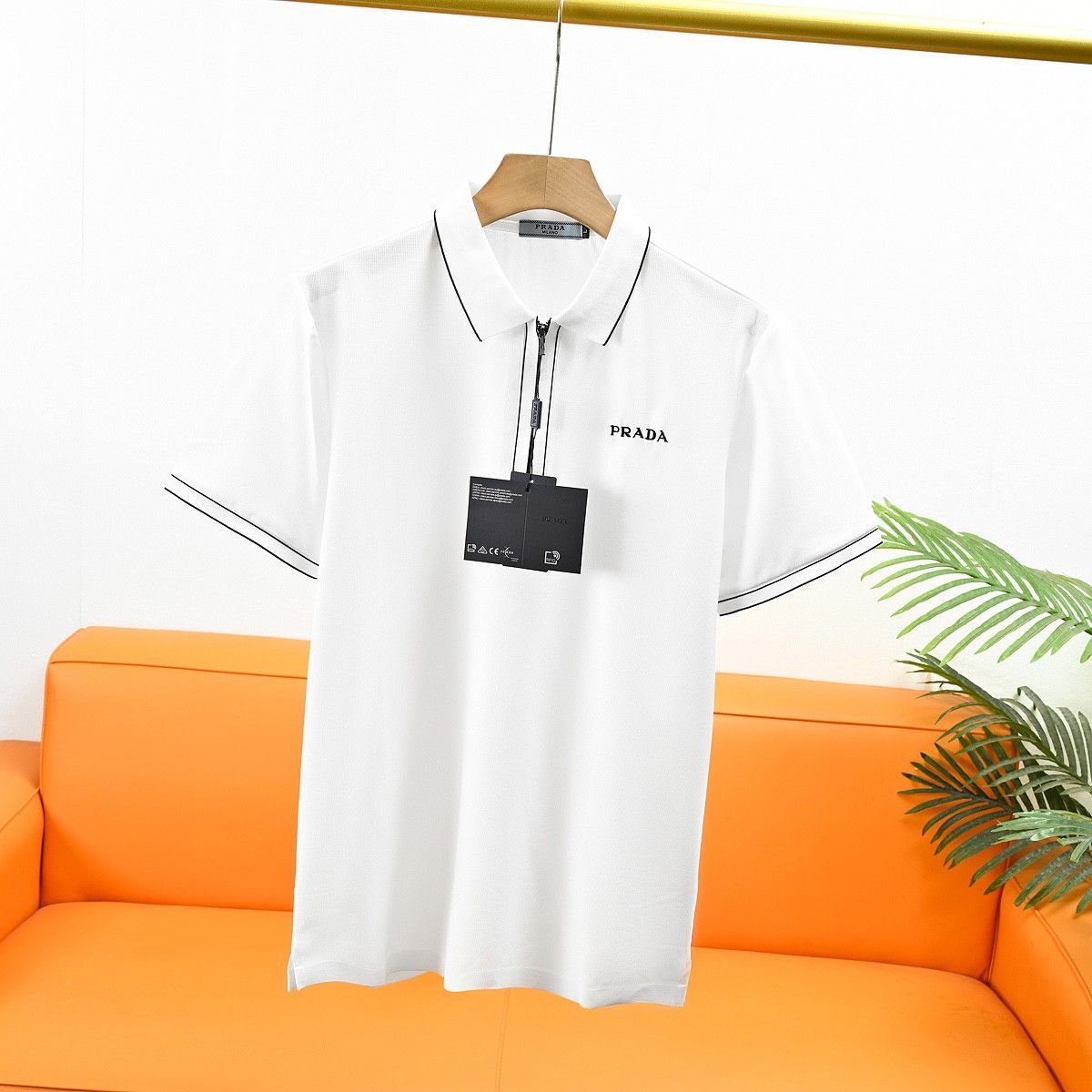 プラダ ポロシャツ 半袖Tシャツ ハーフジップ メンズ A30734