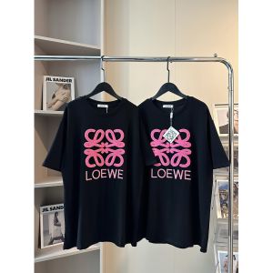 ロエベ 半袖Tシャツ ピンク文字 刺繍 可愛い A30730