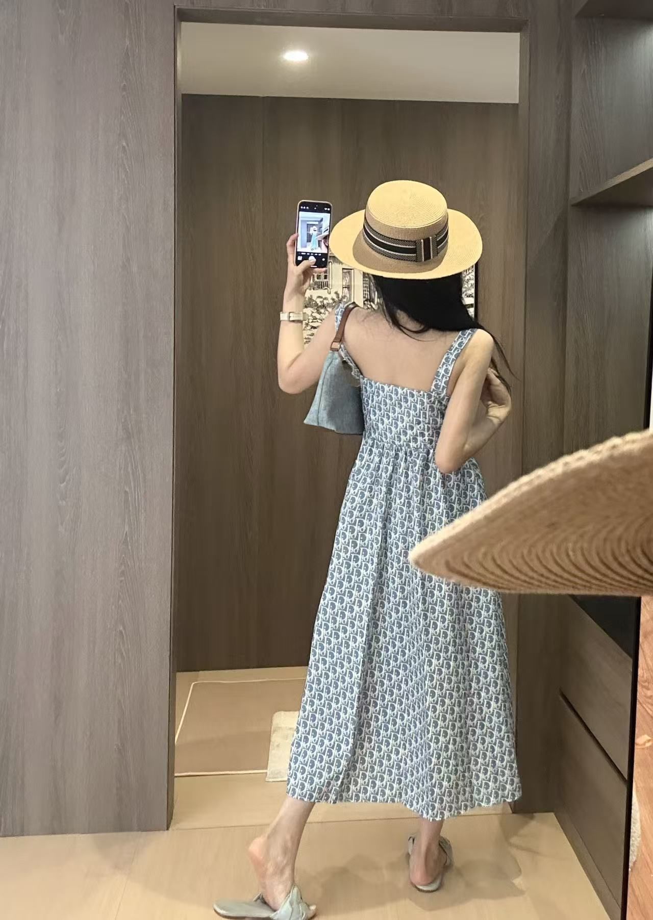ディオール サスペンダードレス プリント オシャレ A30752