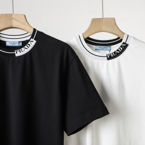 プラダ 半袖tシャツ シンプル 刺繍ロゴ 高級感 A30760