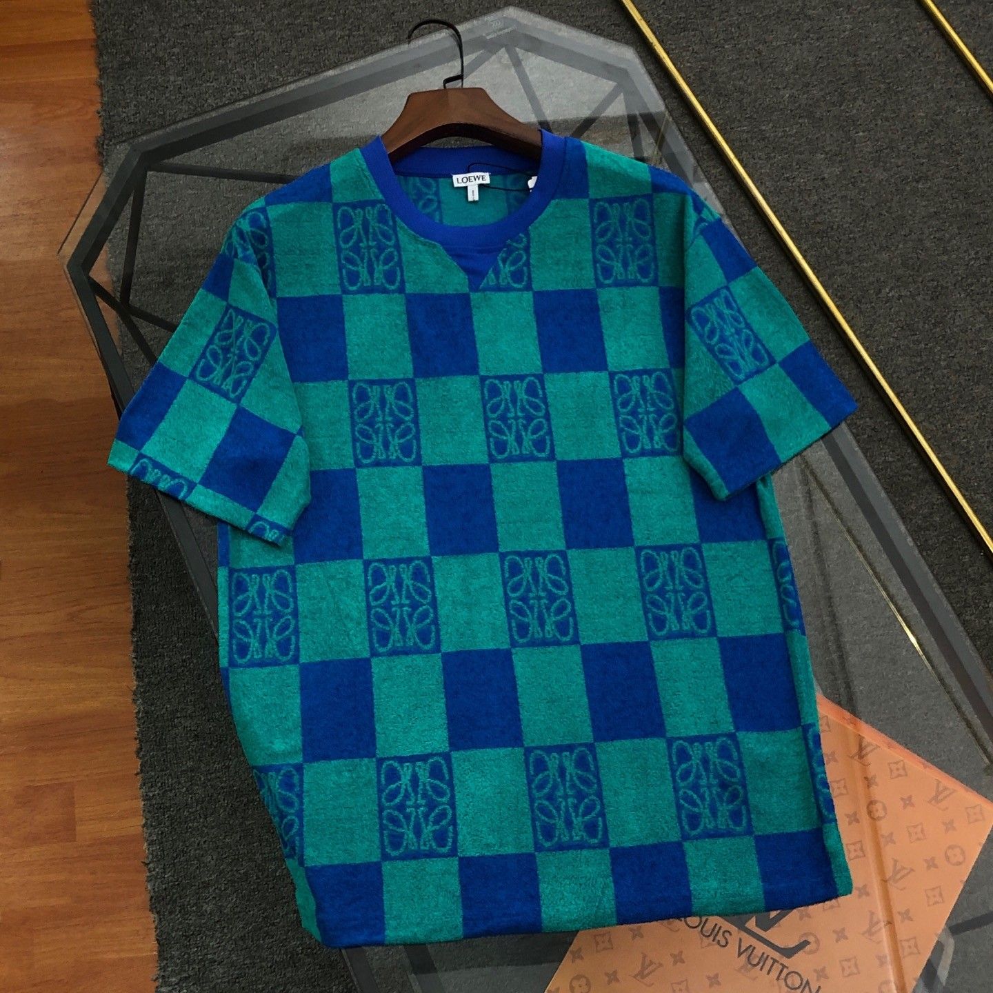 ロエベ 半袖tシャツ 総柄 コットン 高品質 メンズ レディース A30782
