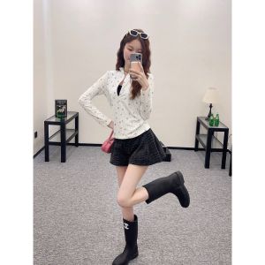 シャネル 長袖 フェイクツーピーストップス コットン 可愛い A30803