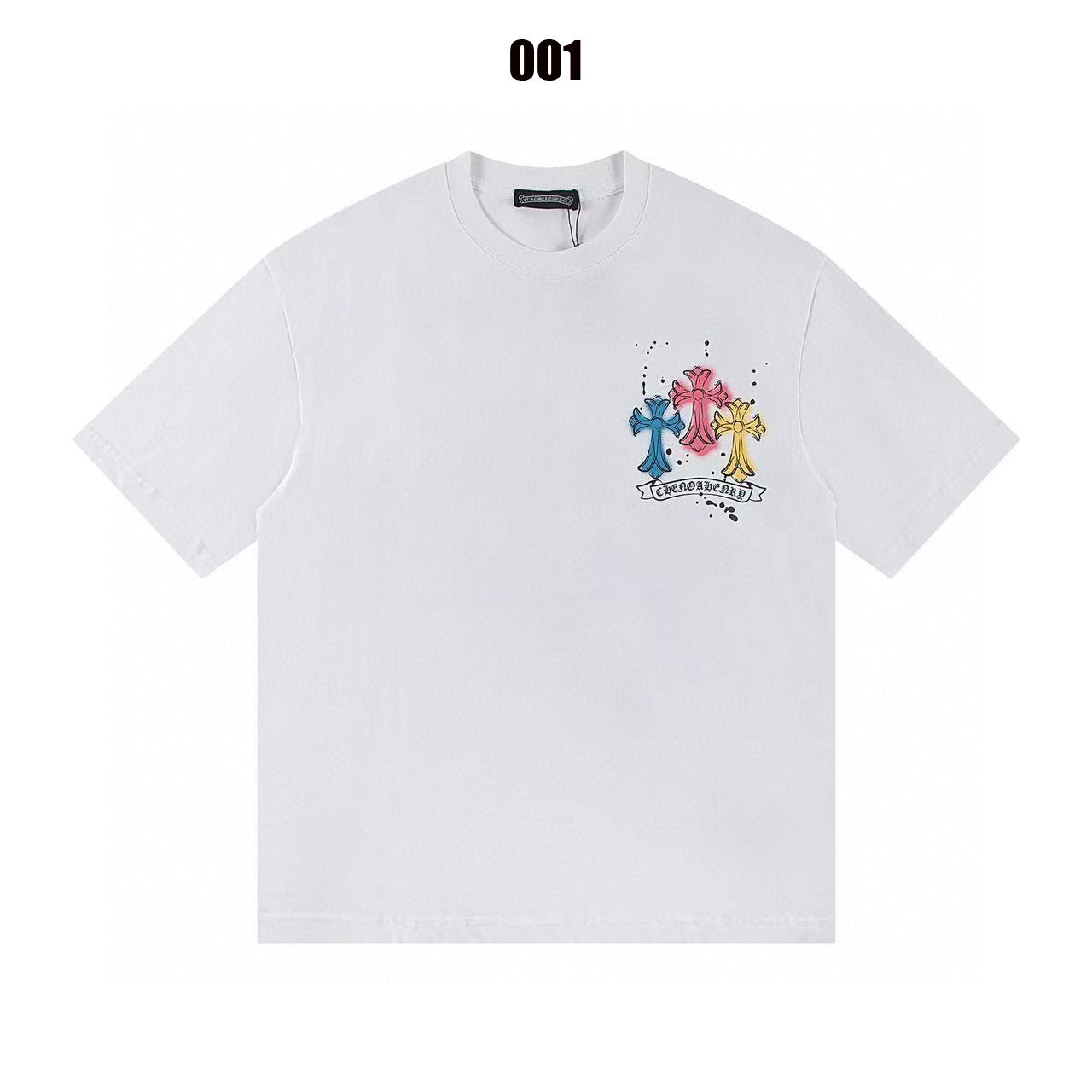 クロムハーツ 半袖Tシャツ プリント カップル ラウンドネック A30798
