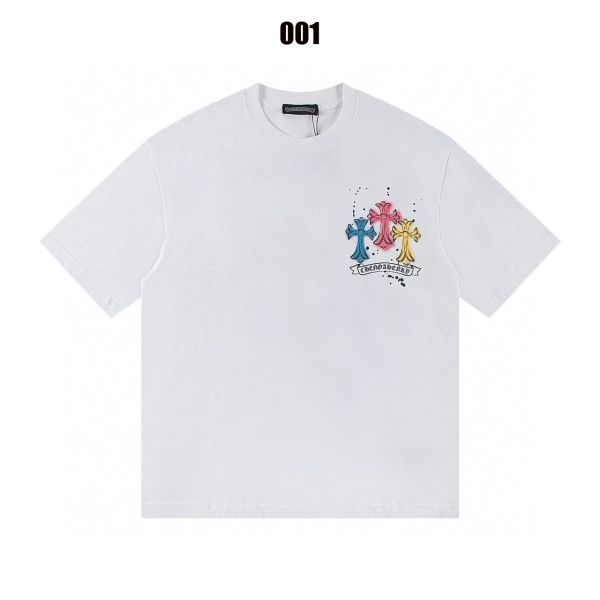 クロムハーツ 半袖Tシャツ プリント カップル ラウンドネック A30798