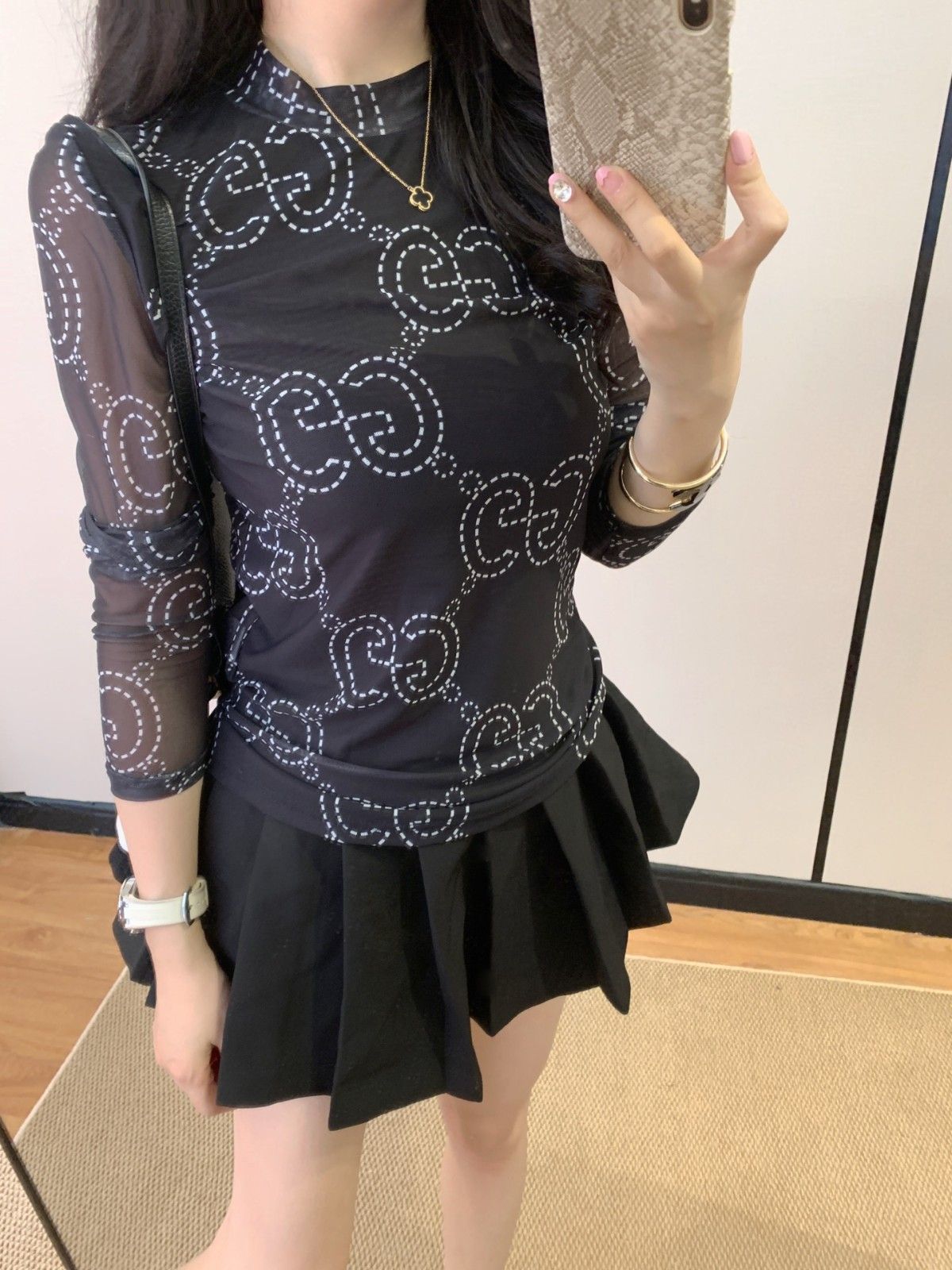 グッチ メッシュTシャツ 長袖 レディース A30814