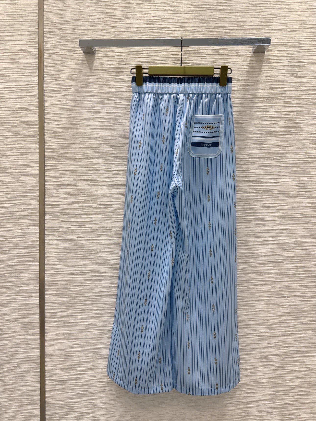 グッチ ストレートパンツ ストライプ柄 ハイウエスト レディース A30809