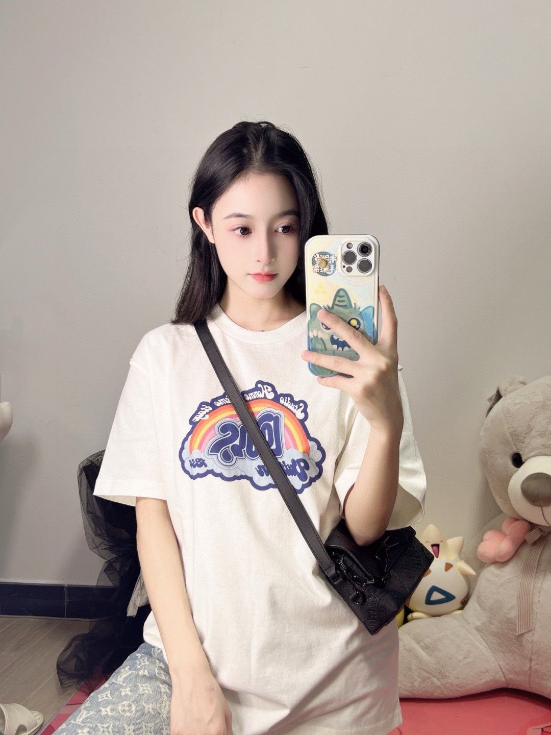 ルイヴィトン 半袖tシャツ プリント コットン A30820