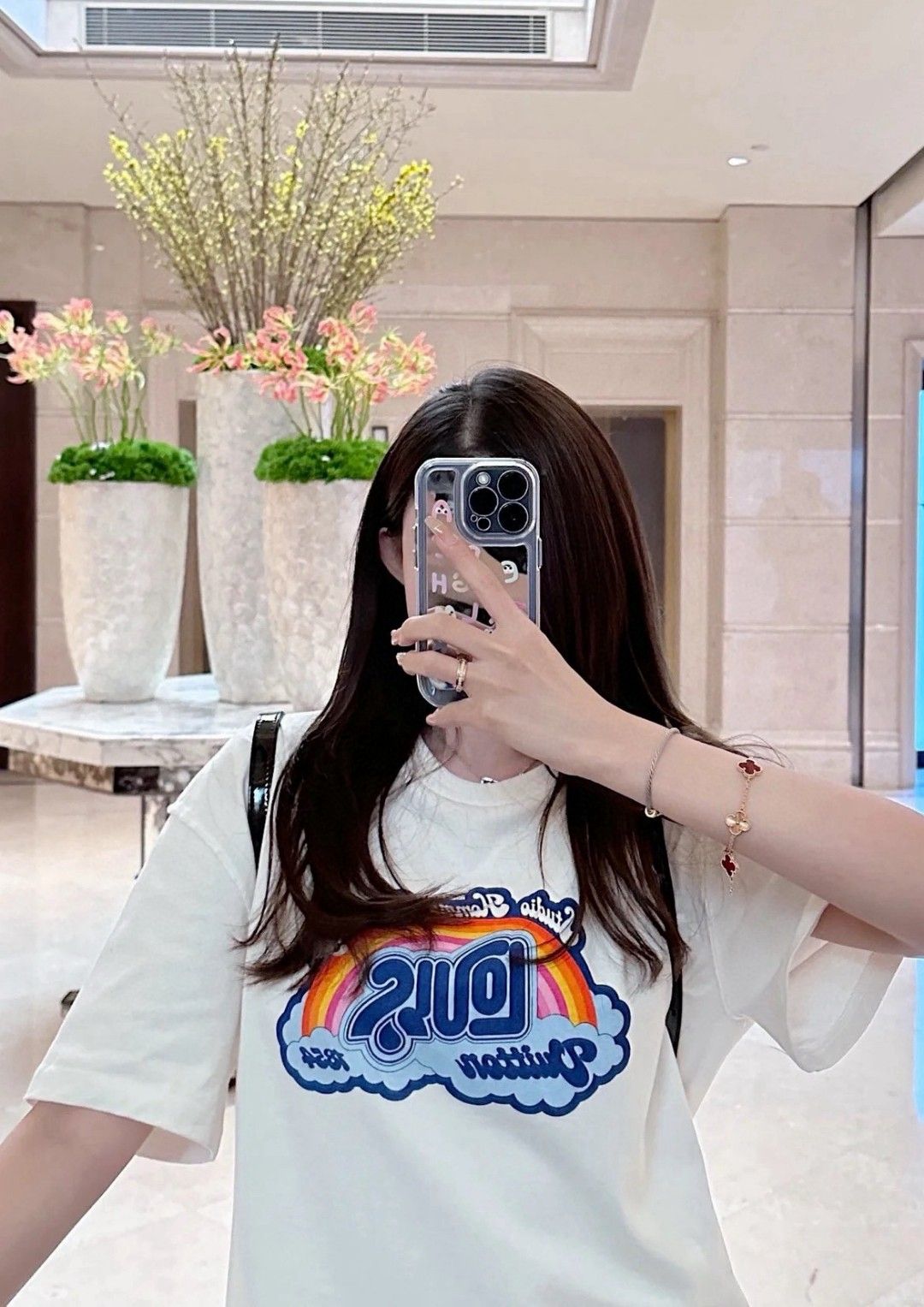 ルイヴィトン 半袖tシャツ プリント コットン A30820