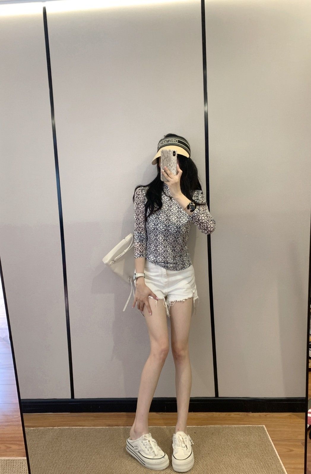 ロエベ メッシュTシャツ 長袖 レディース A30843