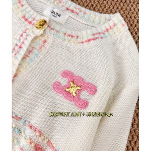セリーヌ ニットカーディガン 刺繍入り レディース 可愛い A30840