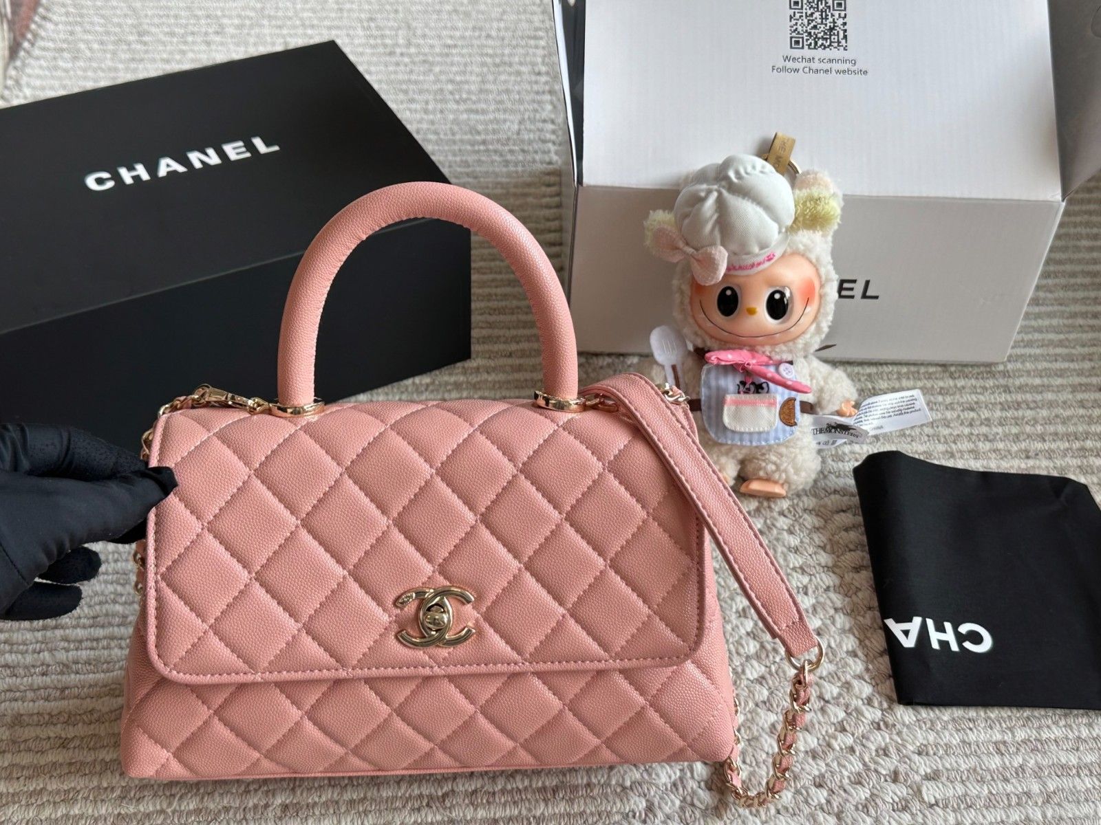シャネル Chanel coco handle ハンドバッグ ココハンドルS ピンク A30859