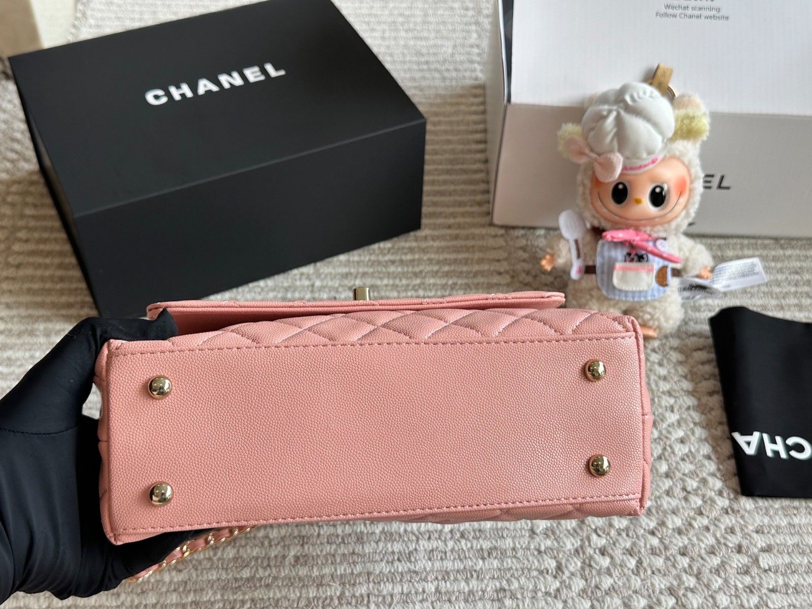 シャネル Chanel coco handle ハンドバッグ ココハンドルS ピンク A30859