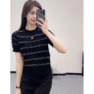 シャネル ニット 半袖Tシャツ オシャレ レディース A30860