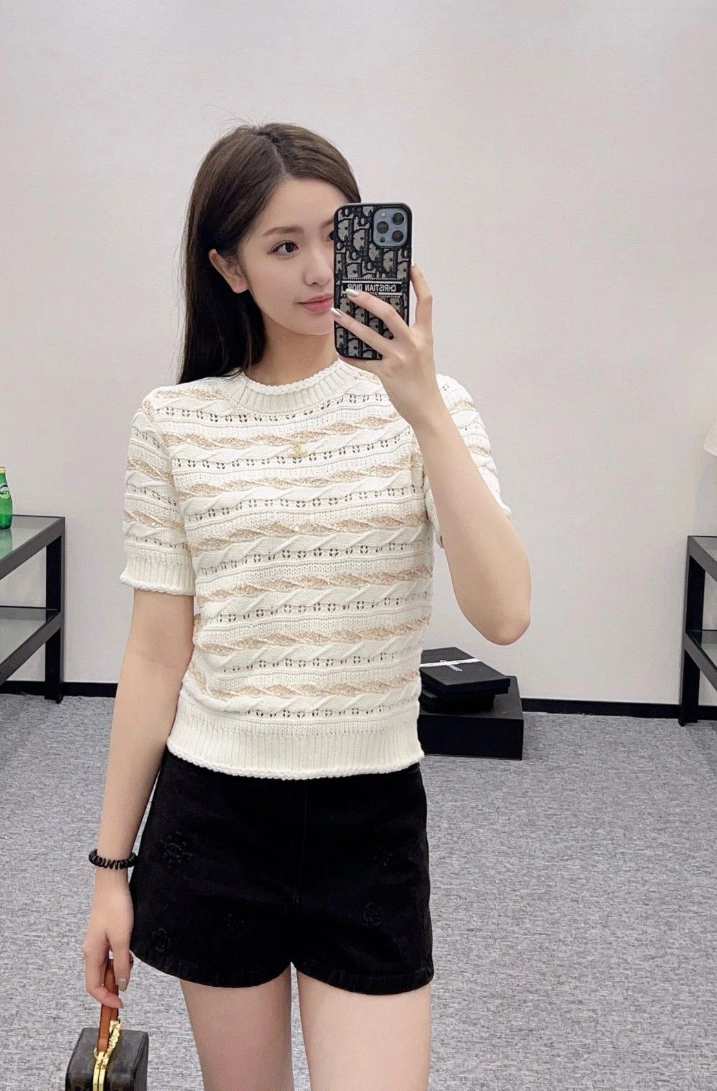 シャネル ニット 半袖Tシャツ オシャレ レディース A30860
